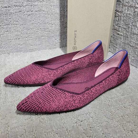 Rothys The Point Women's Size 9 US Fig Phyton Pointed Toe Slip on Flats Shoes - Picture 10 of 14